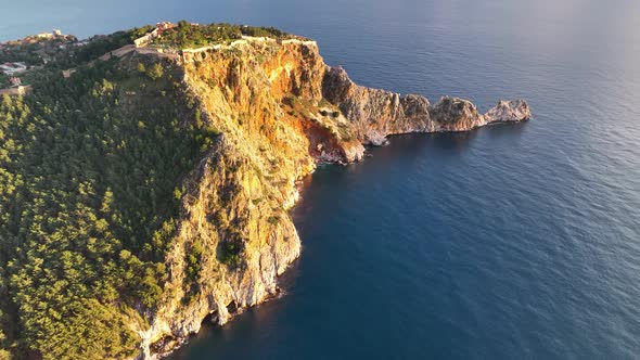 Alanya Castle Alanya Kalesi Aerial View 4K alt