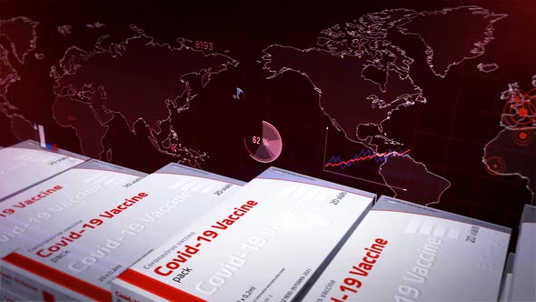 Covid-19 Vaccine statistics charts loopable seamless animation alt