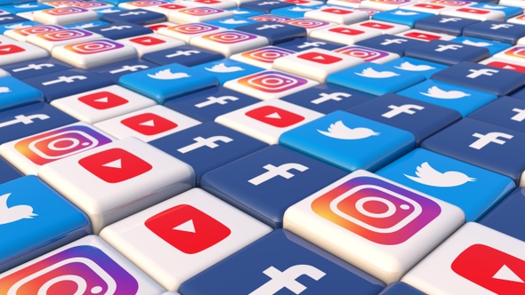 Social Media Blocks Background