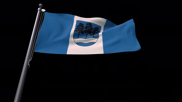 Flag Of Ogre City (Latvia)With Alpha Channel 4K alt