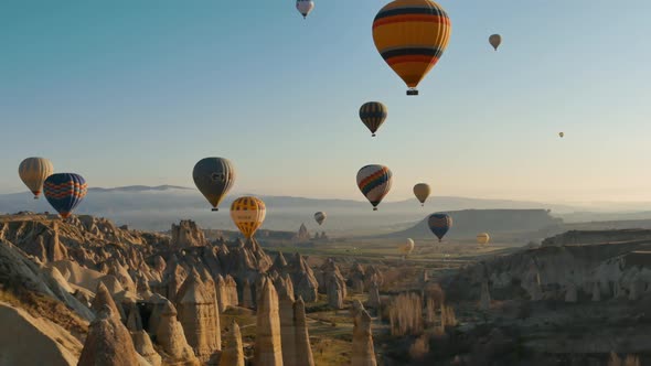 Balloons Fly In Cappadocia