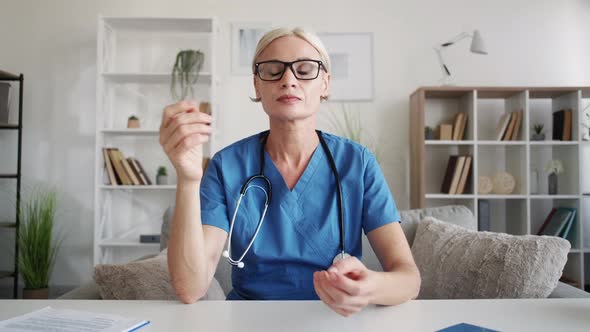 Online Meeting Skeptic Female Doctor Silly Tasks alt