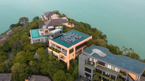 Villa and Beach Club Aerial View in Phuket, Thailand alt
