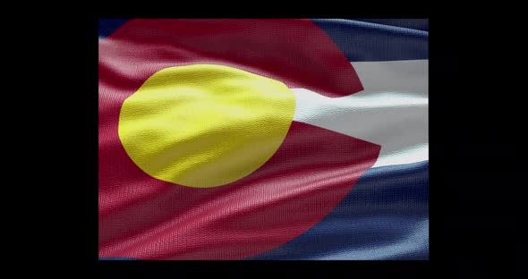 Colorado state flag waving background. Alpha channel alt