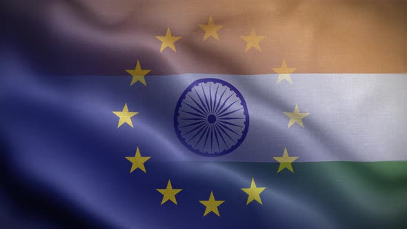 EU India Flag Loop Background 4K