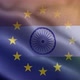 EU India Flag Loop Background 4K