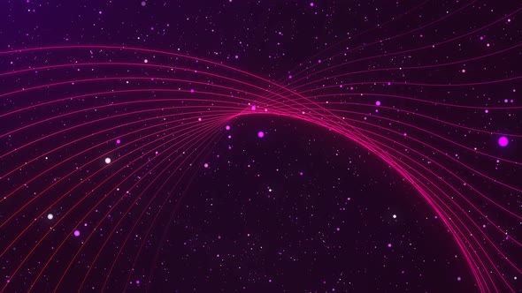 Background Motion Graphics Animated Wavy Line Colorful Particle