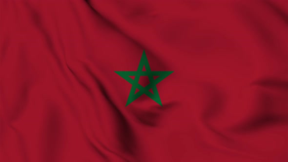 Morocco flag seamless waving animation