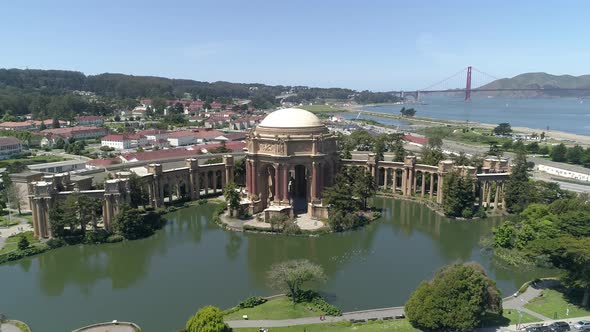 Aerial view of the Palace of Fine Arts alt