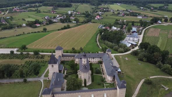 Aerial View Of Dragomirna Fortified Monastery, Romania alt