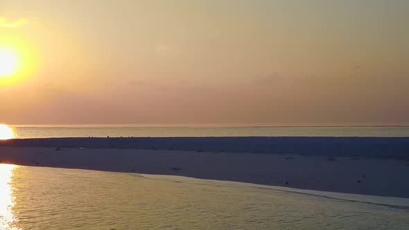Aerial scenery of sea view beach time by lagoon with sand background alt