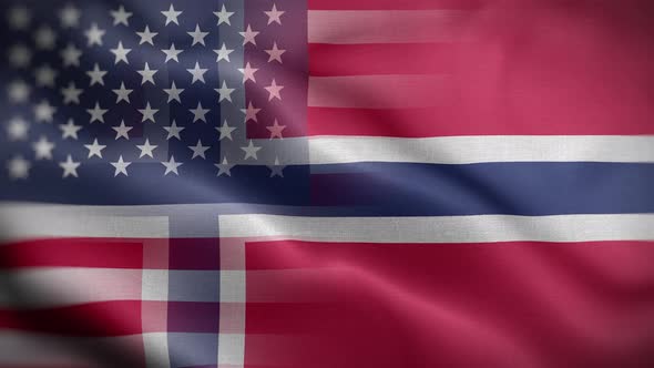 USA Norway Flag Loop Background 4K