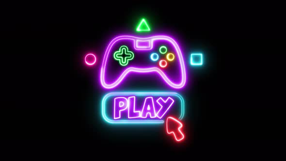 Hard Games neon sign, bright signboard, light banner. Game logo