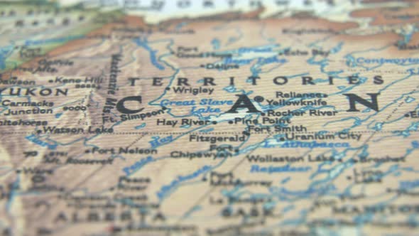 Canada and Cities on World Map 4K alt