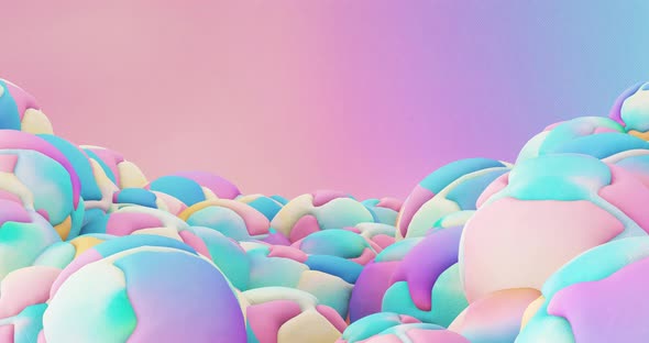 Creative Minimal 3d art. Stylish soft vanilla pastel balls in abstract space .