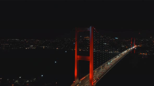turkey istanbul Bosphorus Bridge and night lights