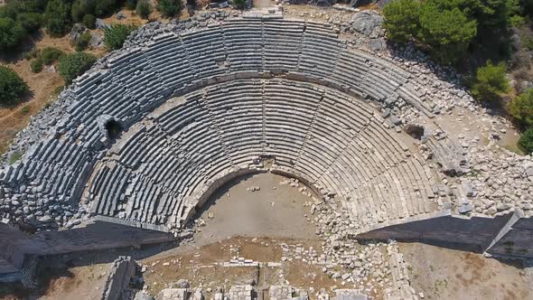 Old Historical Stone Amphitheater of Ancient Civilization City Before Christ