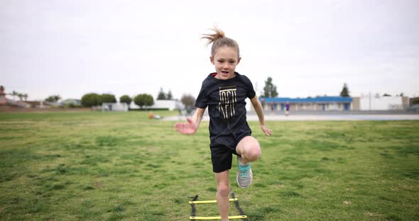 Girl Running On Speed Laddler