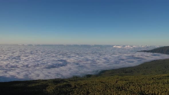 Top View Above the Clouds in Teide National Park Tenerife Canary Islands Spain