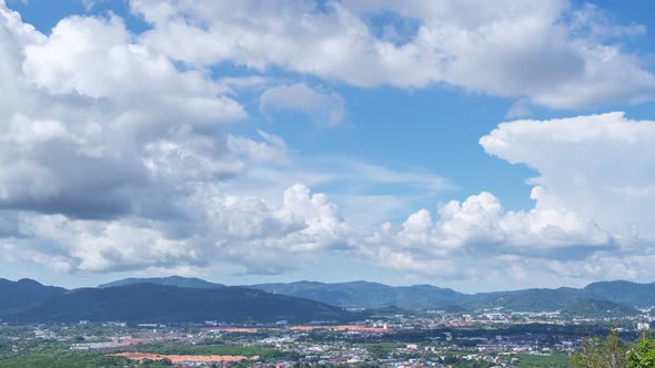 Amazing cityscape view point Beautiful clouds flowing in the blue sky background alt