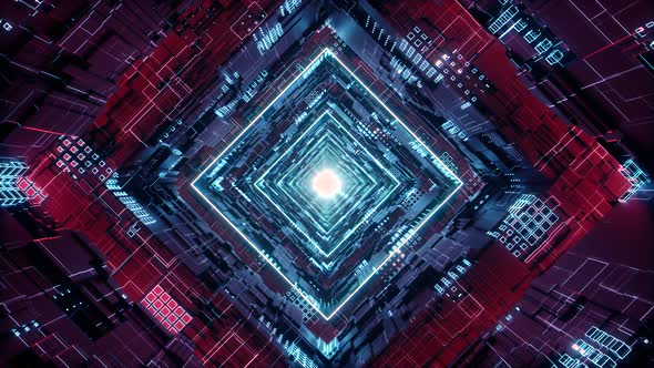 Loop Rhombus Futuristic Neon Tunnel in  alt