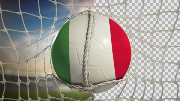 Soccer Ball Scoring Goal Day Frontal - Italy