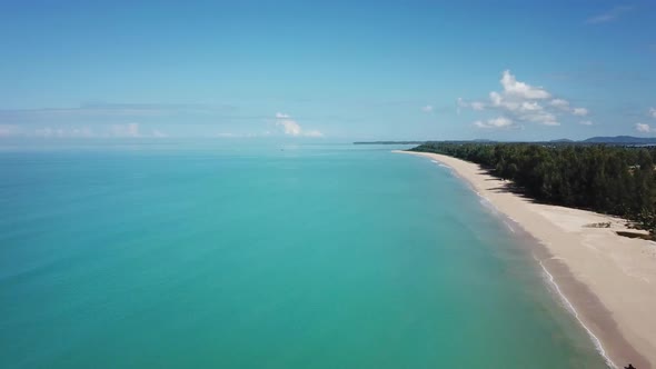 Aerial of Beauty Deserted Beach and Calm Sea alt