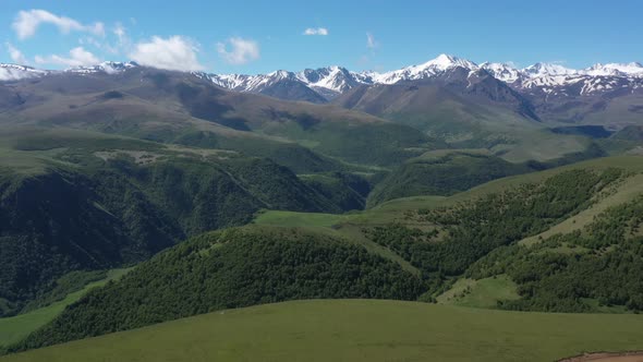 Top view of the Caucasus mountains
