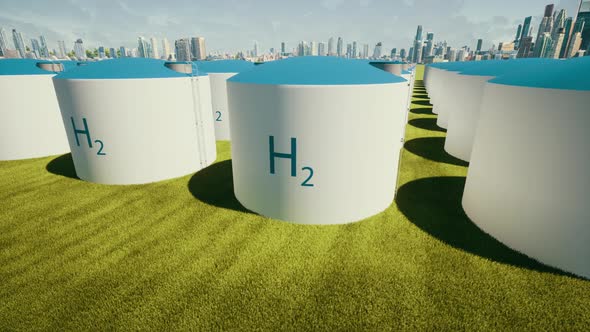 H2 Ecological Future Eco Business Hydrogen Filling Station Big Tanks alt