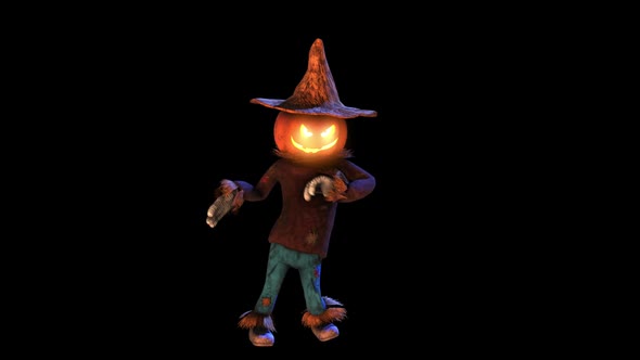 Scarecrow dancing salsa with alpha channel alt