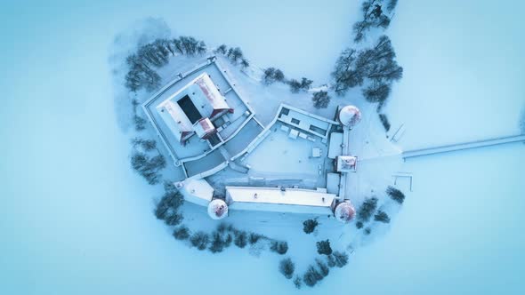 Island Castle Aerial View From Above