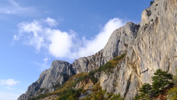Beautiful Landscape of Blue Sky with Clouds in Mountainous Area alt