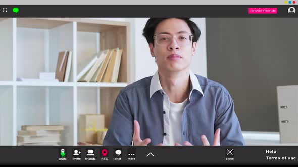 Conference Recording Friendly Man Screen Mockup alt