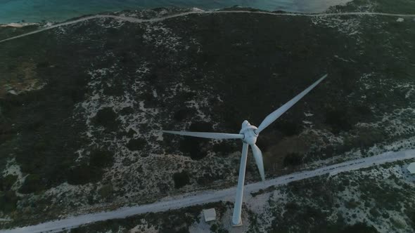 Wind Turbines And Sea Aerial View 3