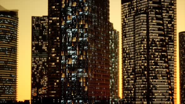 Skyscrapper in the Business Quarter in the Night alt