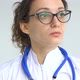 Female Doctor is Putting Off Protective Blue Gloves Isolated on White Background After Some Medical - VideoHive Item for Sale