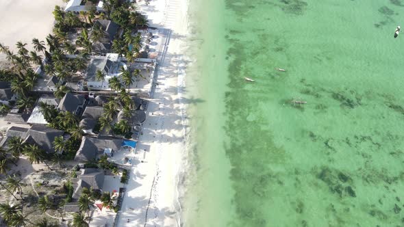 Aerial View of the Beach on Zanzibar Island Tanzania alt