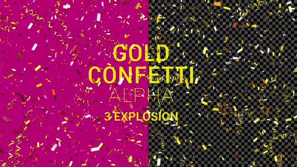 Golden Confetti Three Explosion 
