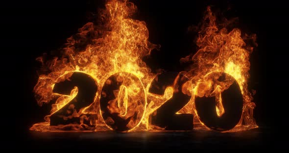 Year 2020 on fire. global warming, climate change, COVID-19, Motion ...