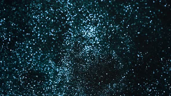 Blue Glitter Background in Super Slow Motion at 1000Fps alt