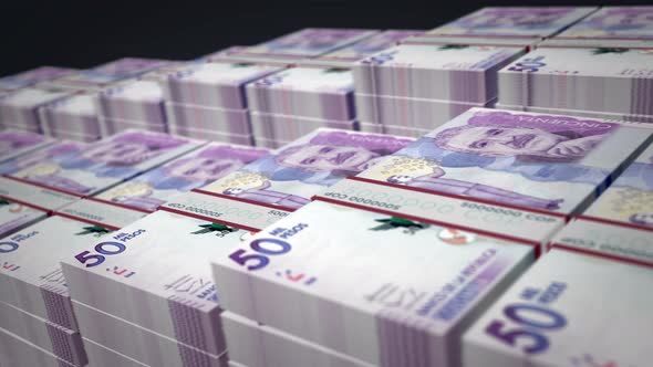 Colombia Pesos money banknote pack growth up loop alt