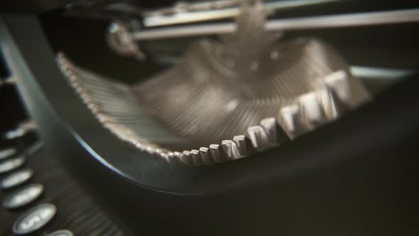 The vintage typewriter. Machine was used to create documents letters and books. alt