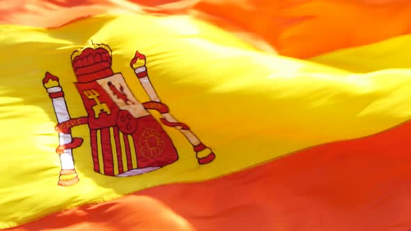 Spain Flag Slowmotion