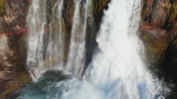 Aerial View of Dynjandi Falls Westfjords Iceland alt