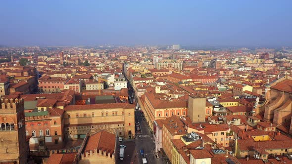 Panoramic view of the city of Bologna, Italy