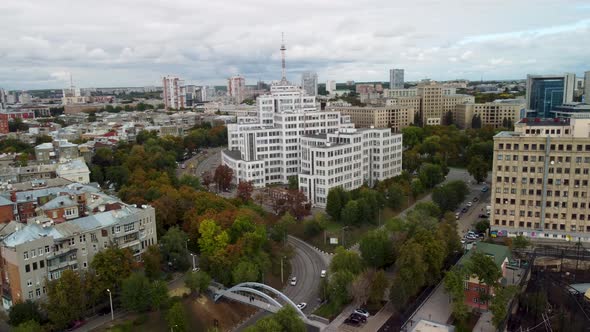 Autumn Freedom Square, Kharkiv city center aerial