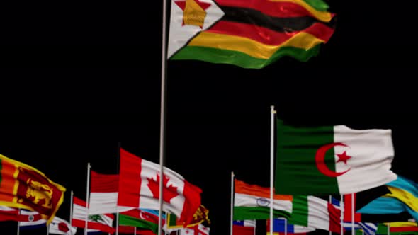 Zimbabwe Flag With World Flags In Alpha Channel