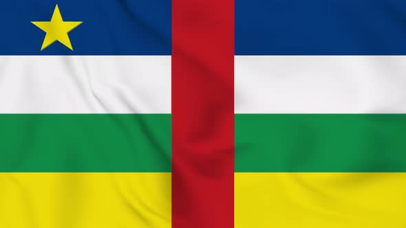 Central African  flag seamless closeup waving animation. Vd 2055