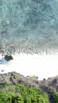 Vertical Video Empty Beach on Zanzibar Island Tanzania alt