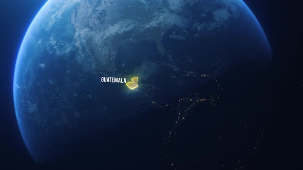 Earh Zoom In Space To Guatemala Country Alpha Output